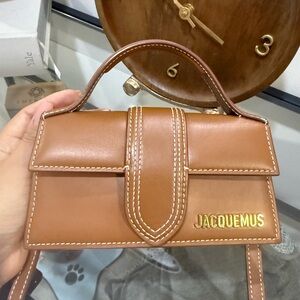 Jacquemus Tan Mini Bag with Gold Logo